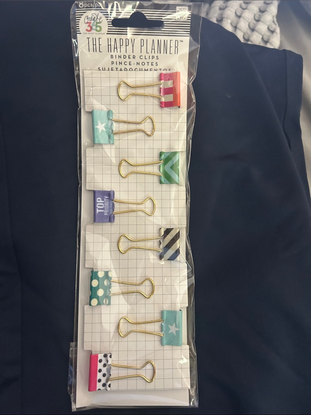 The Happy Planner Gold Binder Clips - Aqua, Pink, Green, Purple, Black & White
